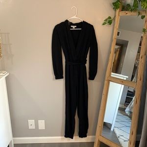 Black cinched waist jumper